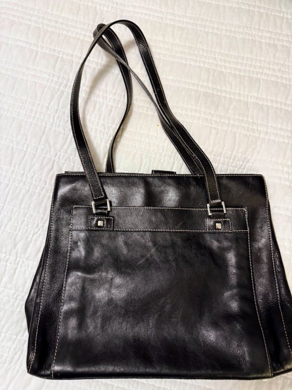 Vintage Leather Etienne Aigner Black Office Bag Multi Compartments